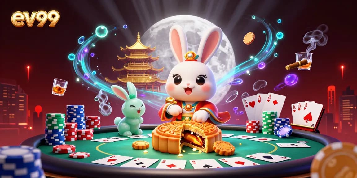 Experience the excitement of ev99 with a vibrant casino scene featuring stunning 3D illustrations.