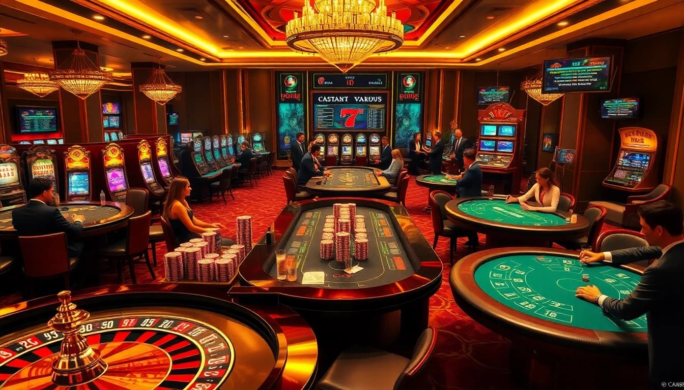 Engaging gamblers at cm88 casino tables with vibrant poker chips and luxury gaming atmosphere.
