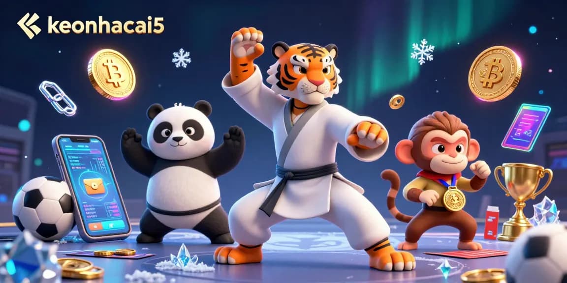 Engage with keonhacai5’s dynamic sports betting scene featuring 3D cartoon characters immersed in action.