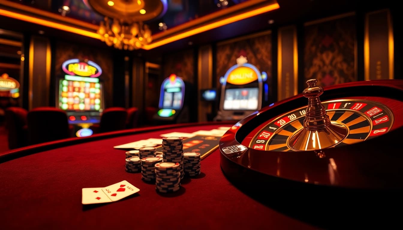 Play thrilling poker in a luxurious atmosphere at https://uu88xpj.com/ with elegant chips and cards.