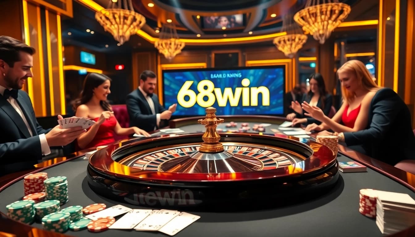 Experience the thrill of 68win with vibrant casino games and excited players.