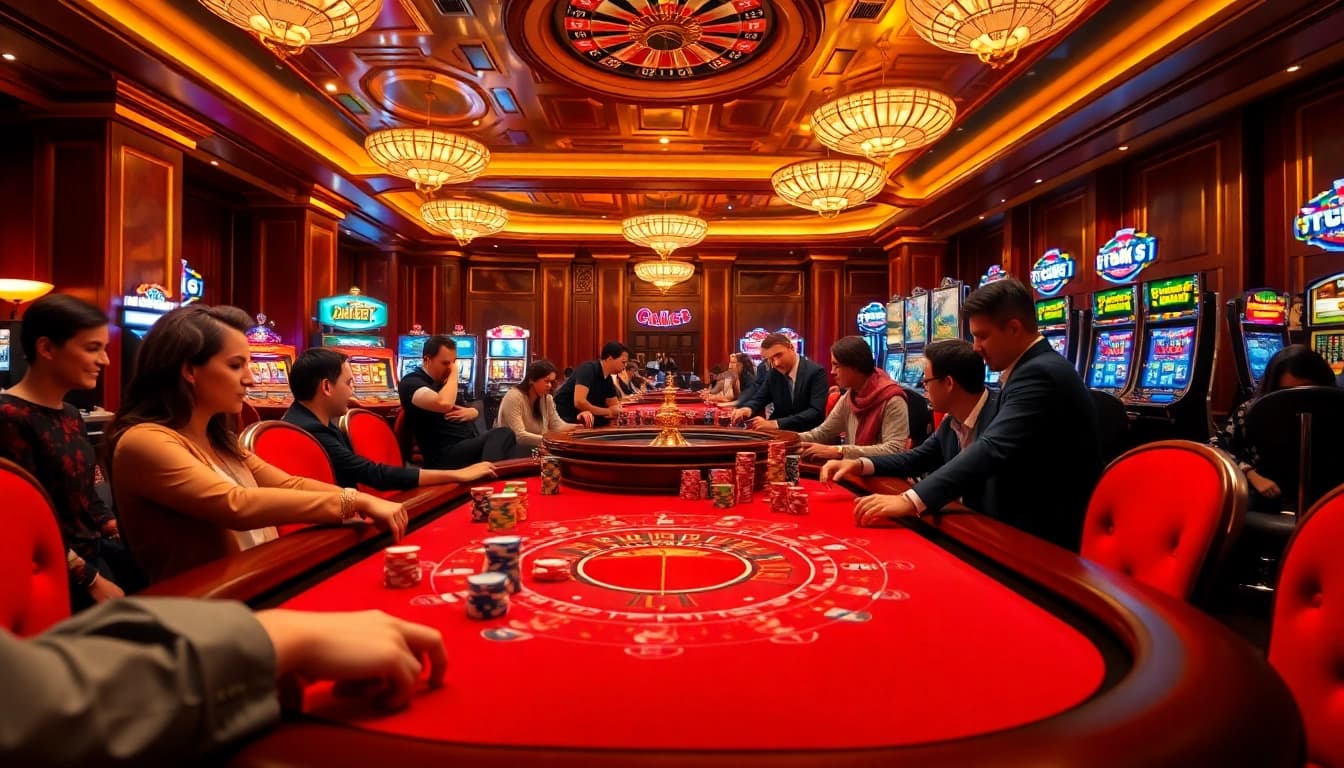 Experience the excitement of 8Kbet with vibrant casino gameplay featuring poker chips and roulette.