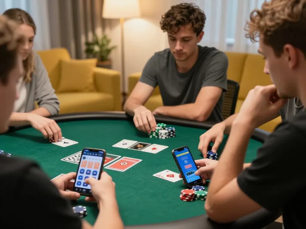 Engage in an exciting poker game at home with 789win on mobile devices, showcasing strategic gameplay decisions.