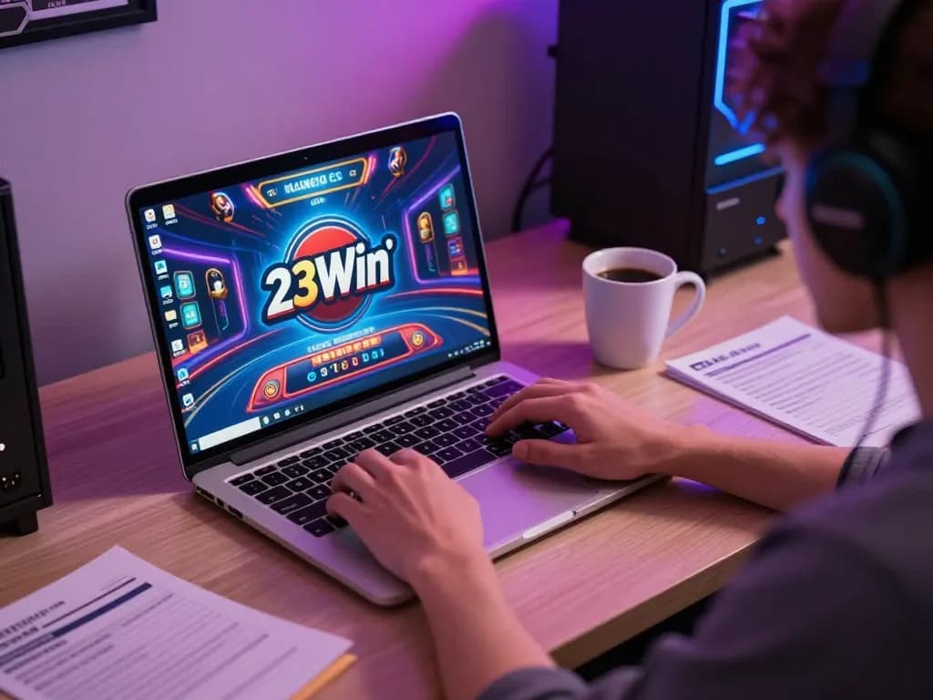 Player enjoying an immersive gaming experience at 23Win with a stylish online setup.