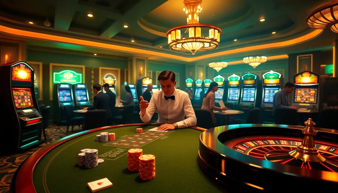 Experience vibrant online gaming at https://vu88.art/ with poker tables and slot machines.