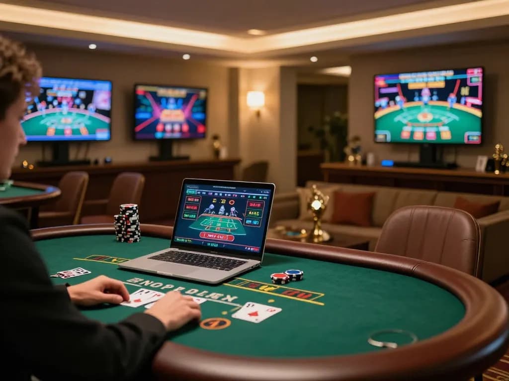 Player enjoying exciting live dealer blackjack on 888NOW in a cozy home setting.