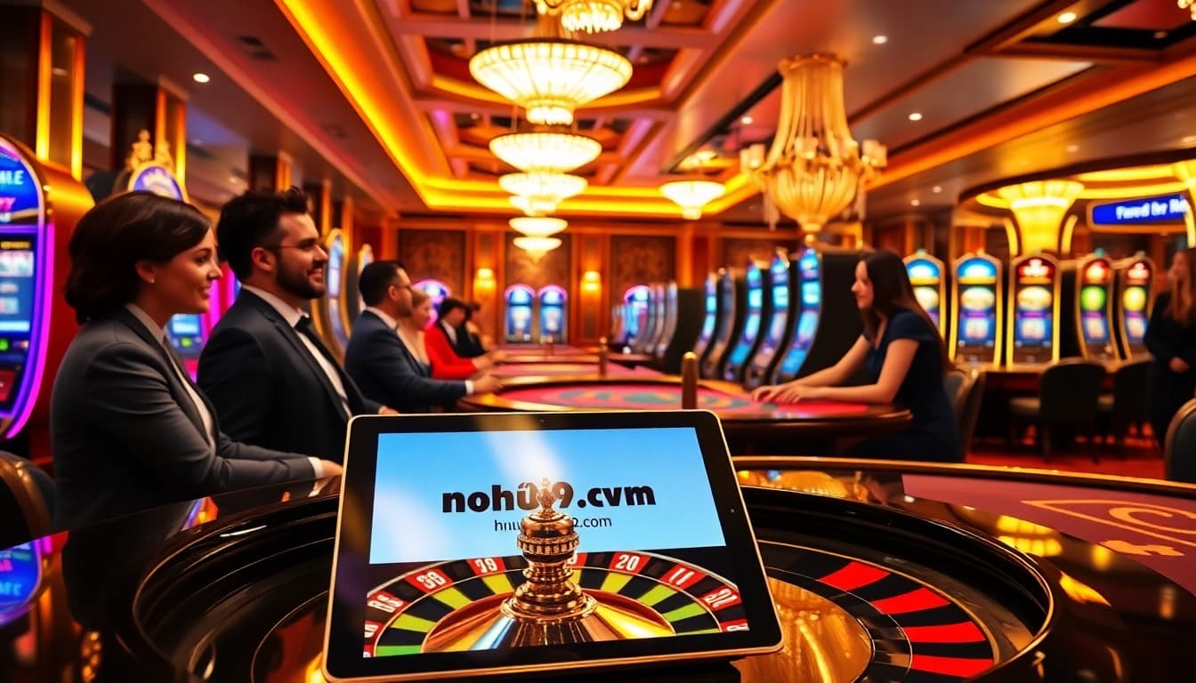 Experience the thrill of gaming at https://nohu90vn2.com/ with vibrant visuals of casino activities and excitement.