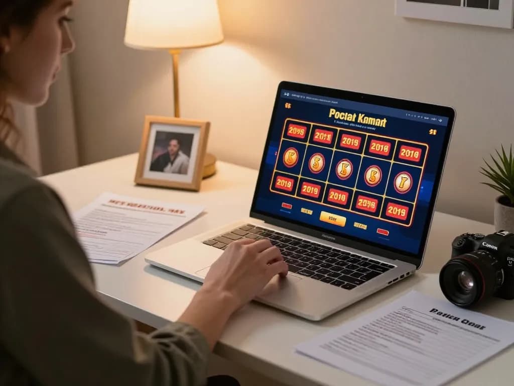 Engaged player at home using sin88 online casino for strategic betting with a cozy atmosphere.
