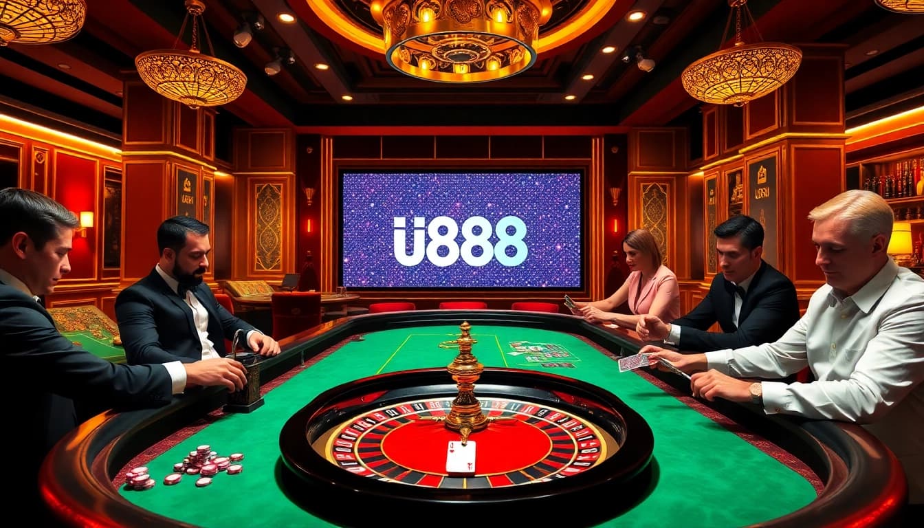 Win big at u888 in a luxurious casino atmosphere with vibrant roulette and poker action.