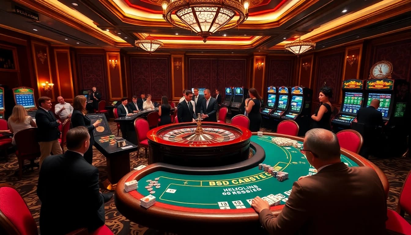 Experience high-stakes gambling at https://hello88app.com/ with vivid slot machines and a roulette table.