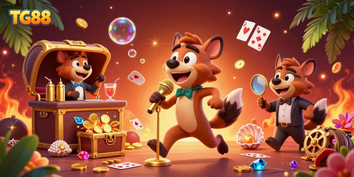 Join the fun at TG88, where hyenas add to the lively casino experience with comedy and cocktails!