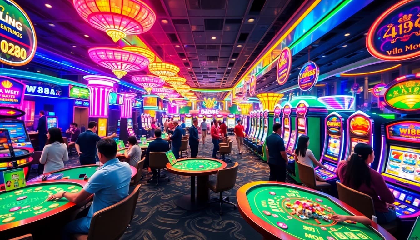 An engaging scene from WW88 showcasing players enjoying various online games, reflecting the excitement of digital gaming.