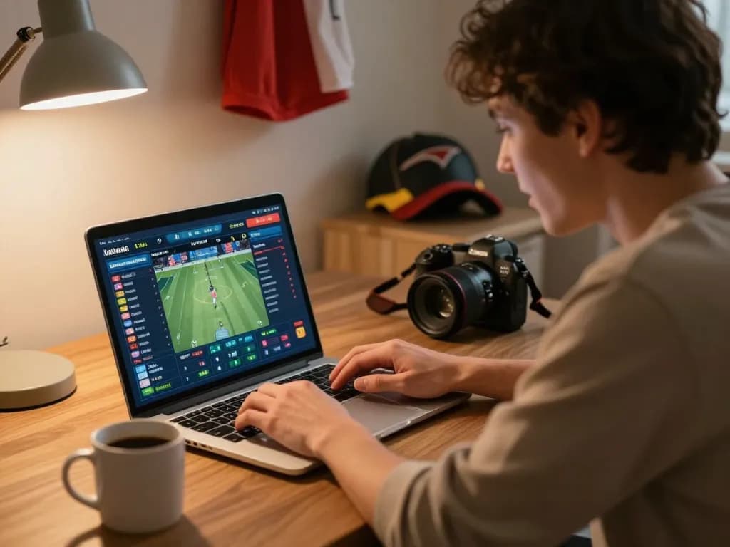 Engaged sports betting enthusiast using c168 platform to place bets