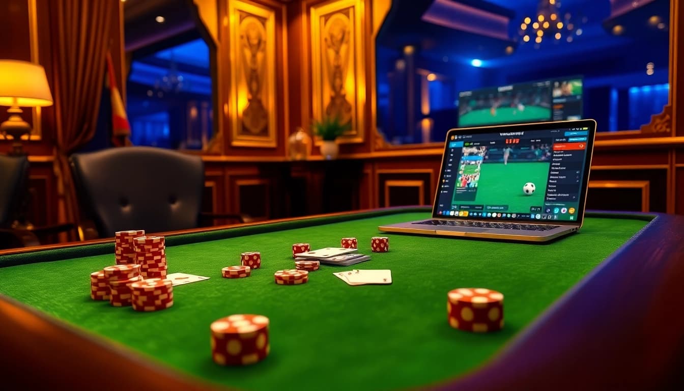 Experience vaoluoitv's exciting live football betting with vibrant visuals and sleek gaming setups.
