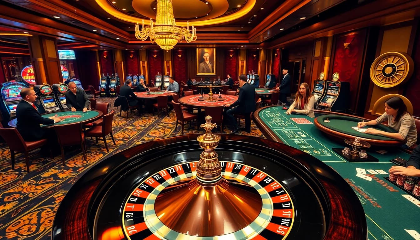 Experience the thrill of gaming at https://debet.br.com/ with an engaging casino scene featuring exciting roulettes and playful dealers.