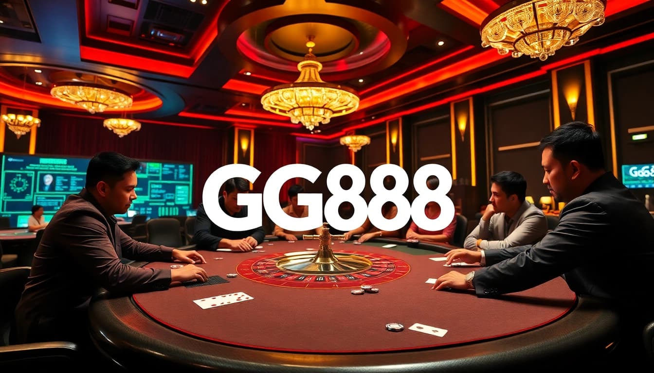 Experience the excitement of GG88 with a luxurious poker scene featuring elegant decor and high-stakes gameplay.