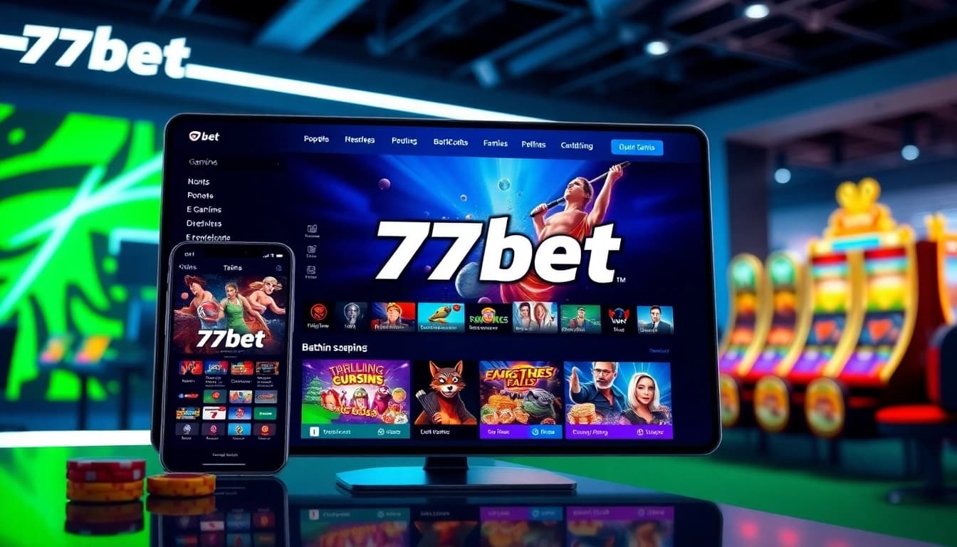77bet online betting platform showing sports, poker, and slot games.