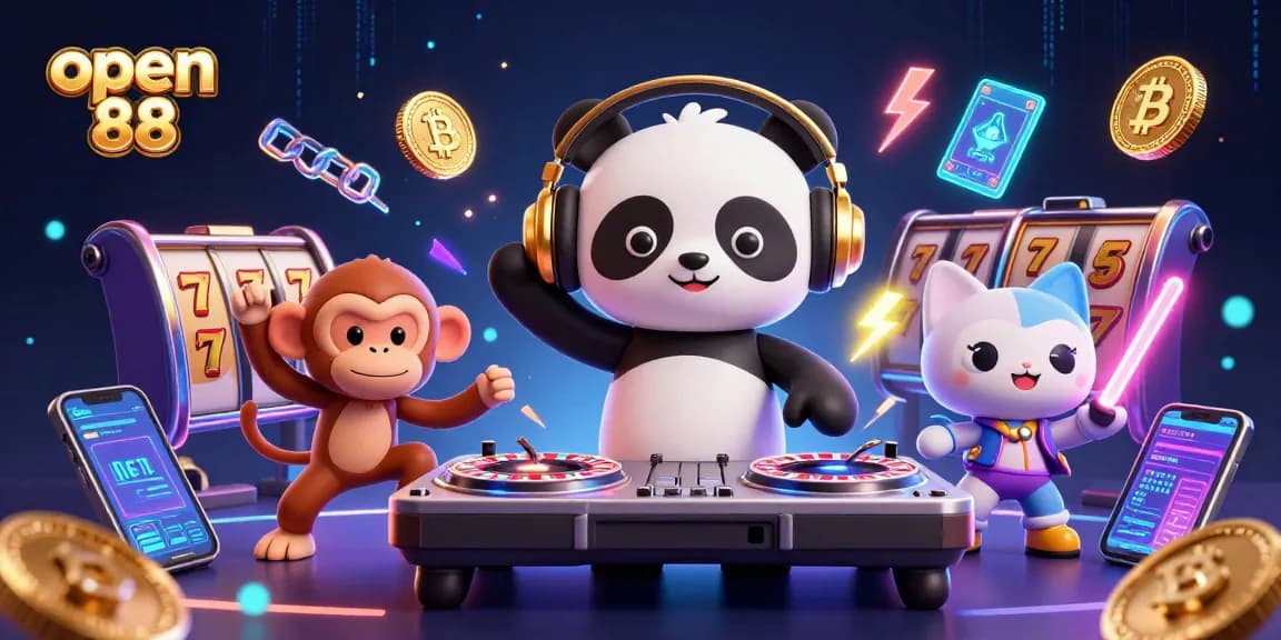 Join the fun at open 88 with dynamic 3D casino action and colorful characters in a vibrant digital scene.