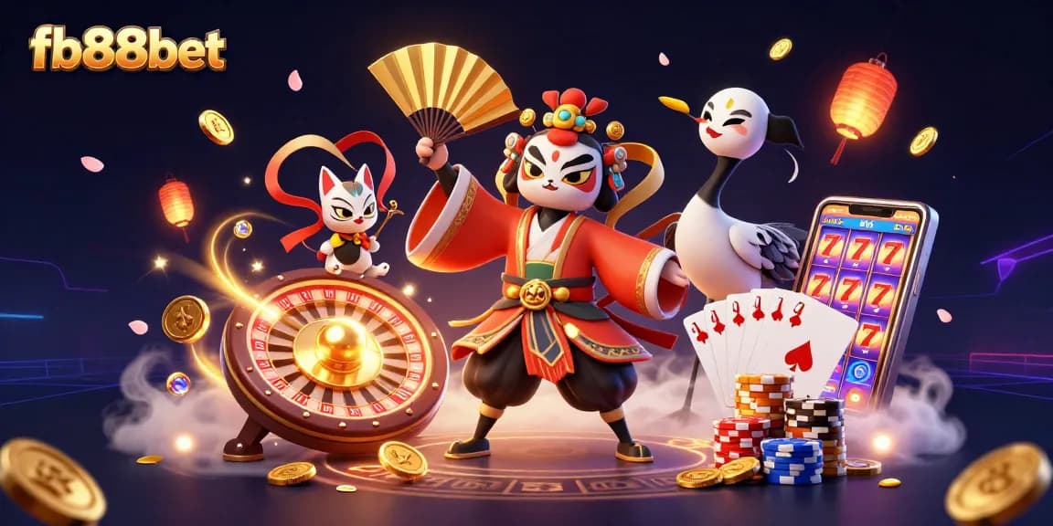 Experience the excitement of fb88bet with vibrant casino characters and dynamic gaming elements.