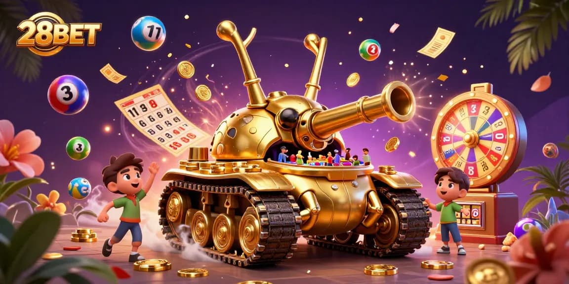 Experience 28BET's thrilling gaming atmosphere with a dynamic golden casino beetle illustration.