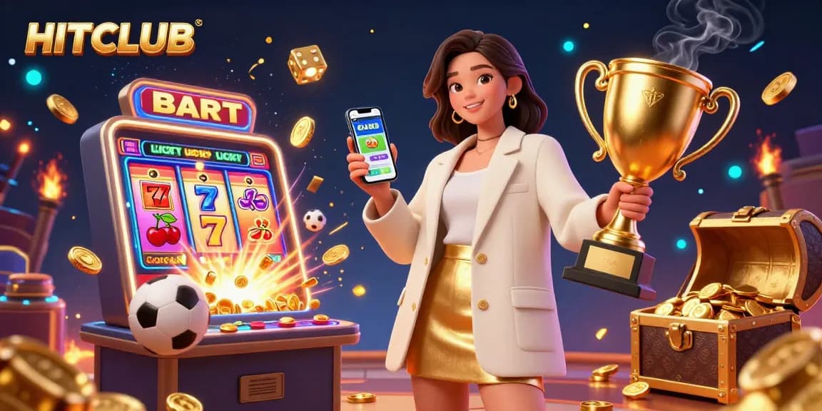 Experience the thrill of HITCLUB sports betting with a vibrant scene of winnings and celebration.