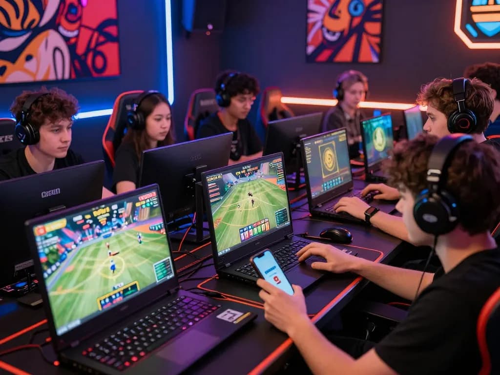 Players enjoying the vibrant gaming atmosphere of Goal123, engaging in online betting and card games.
