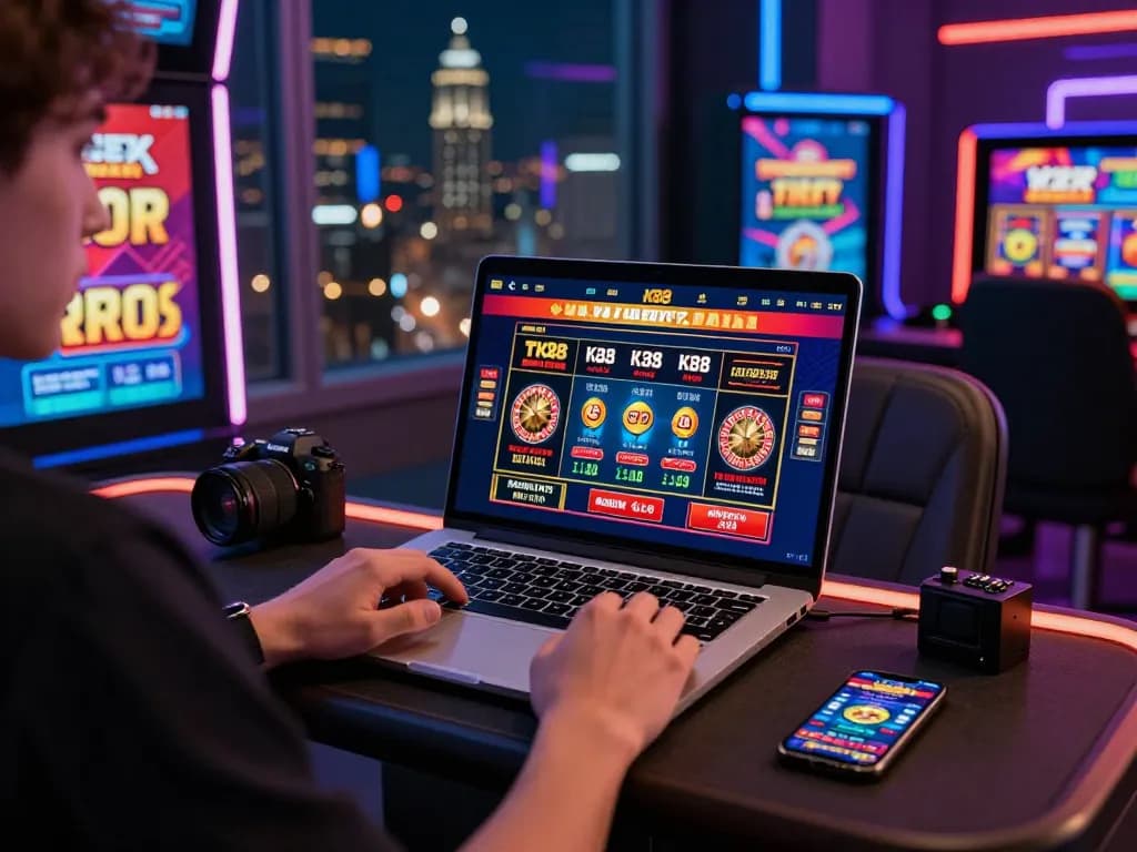 Exciting K88 online gambling experience with live casino games and vibrant graphics.