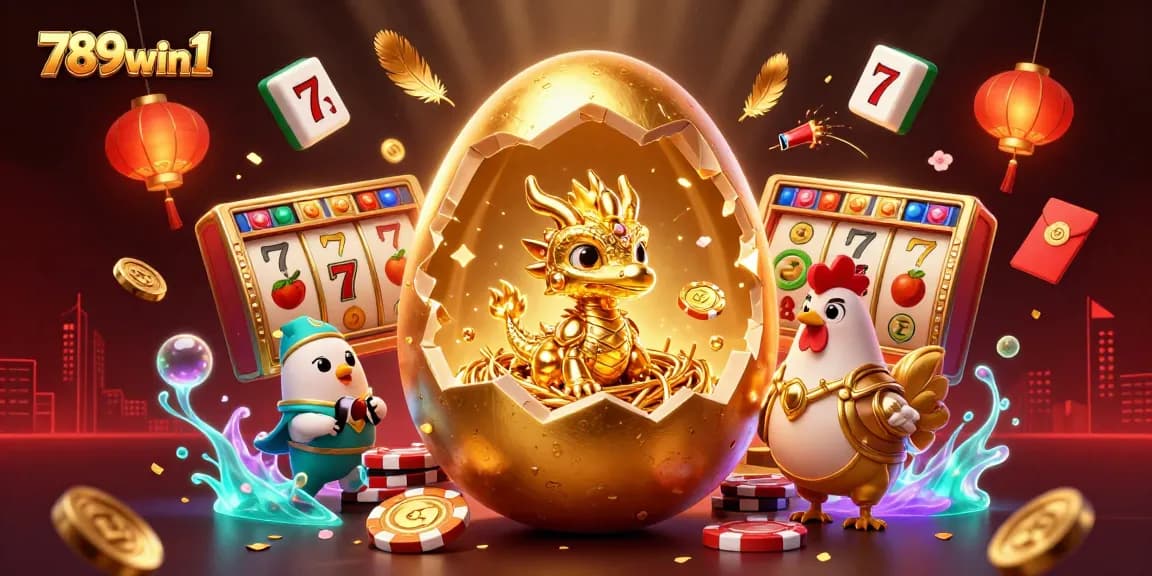 Enjoy casino action with 789win1 featuring a golden dragon and vibrant gaming elements.