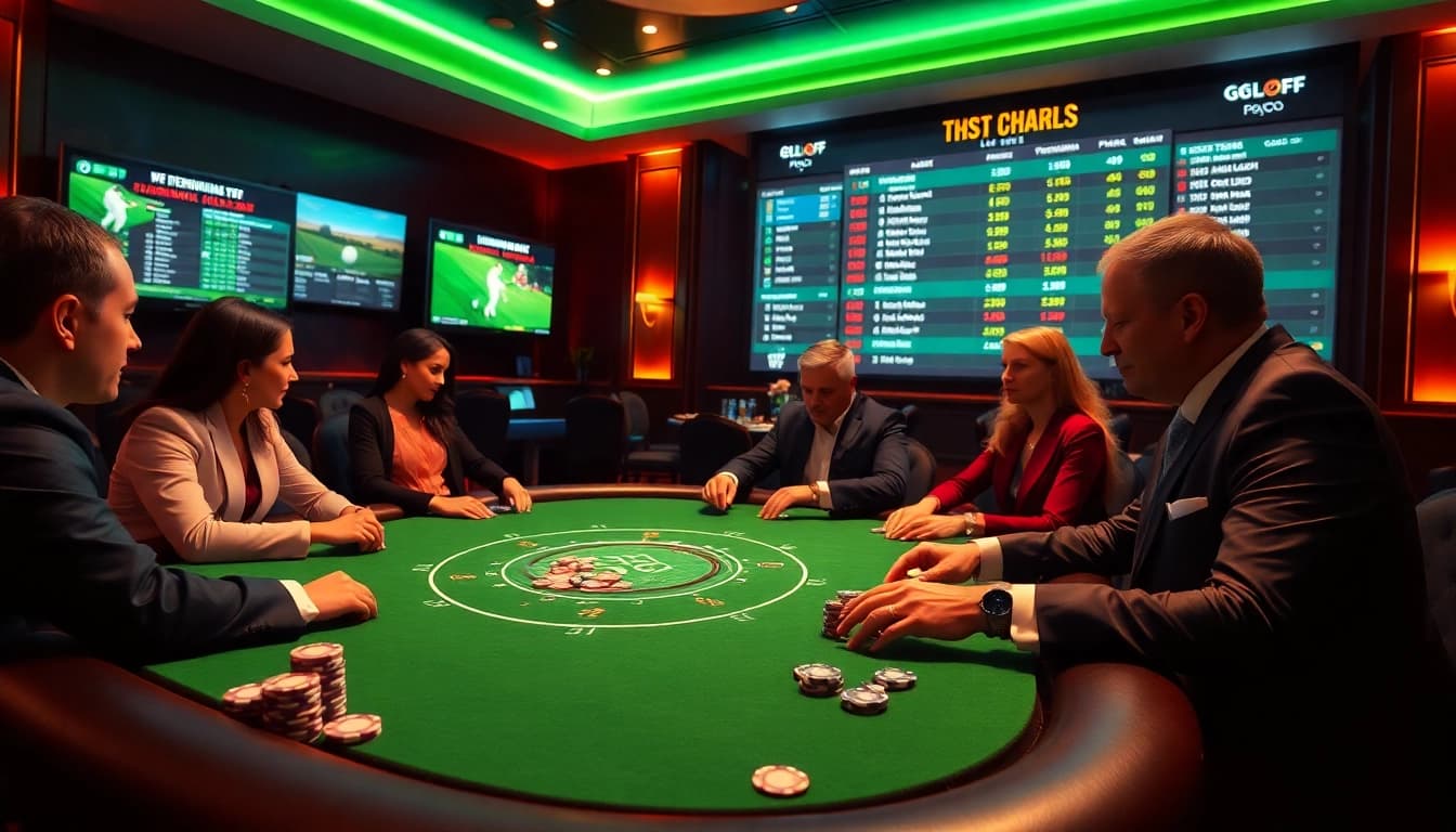 Bet on exciting golf-inspired games at https://mb66.golf/ in a luxurious casino setting.