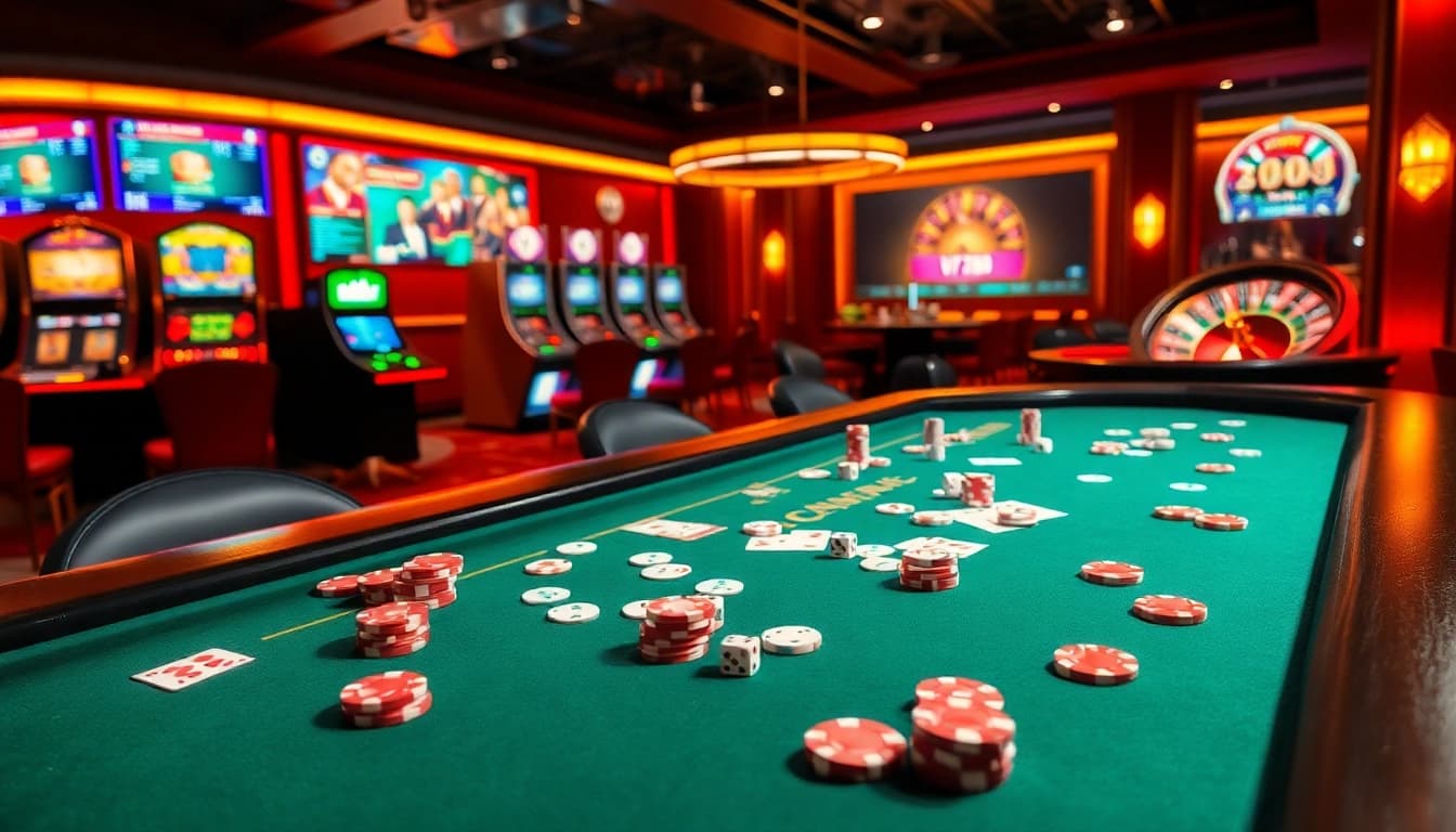 Experience the thrill of V7SB with vibrant casino gaming elements and modern aesthetics.