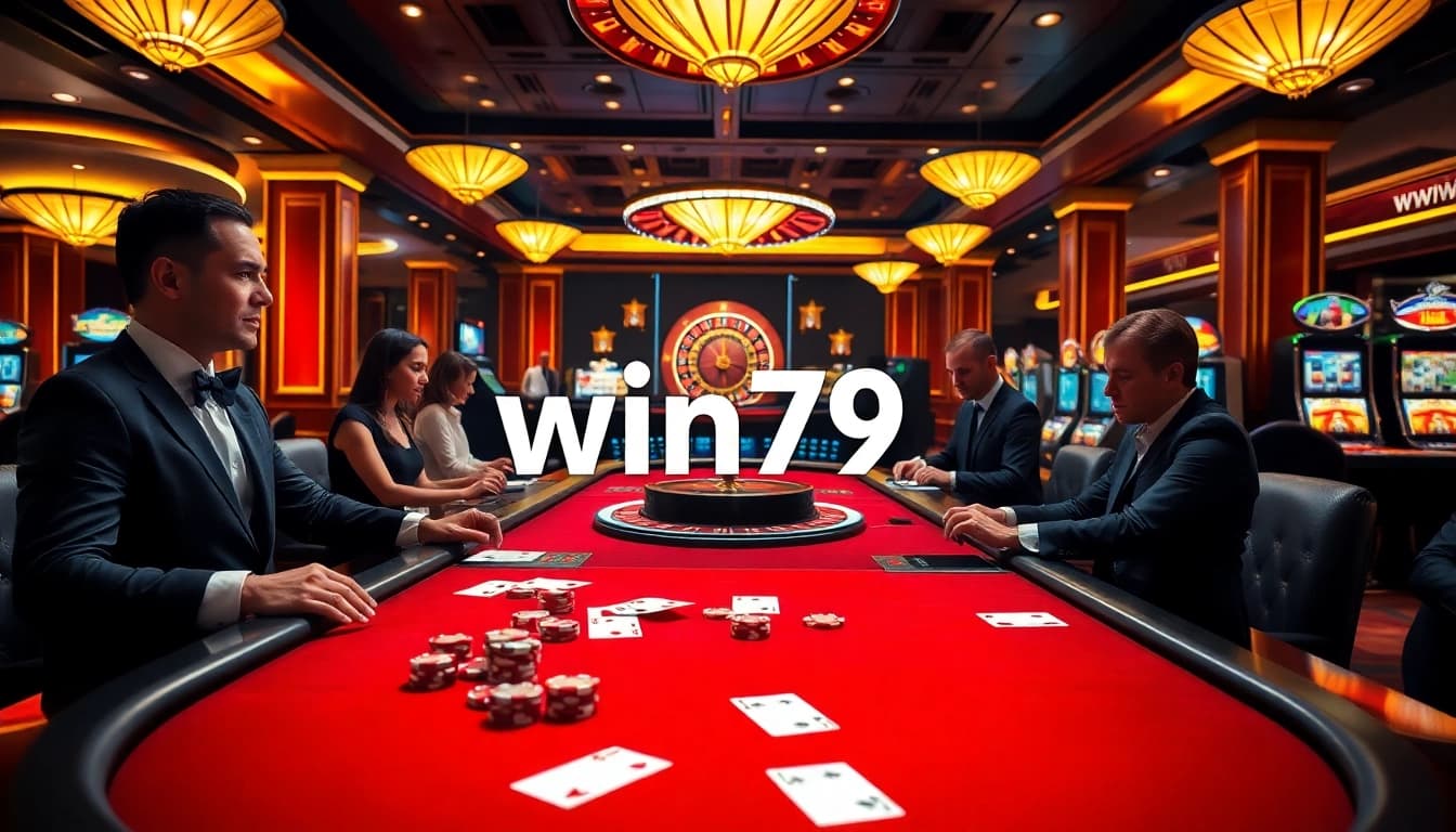 Experience the thrill of win79 with vibrant casino tables and excited players.