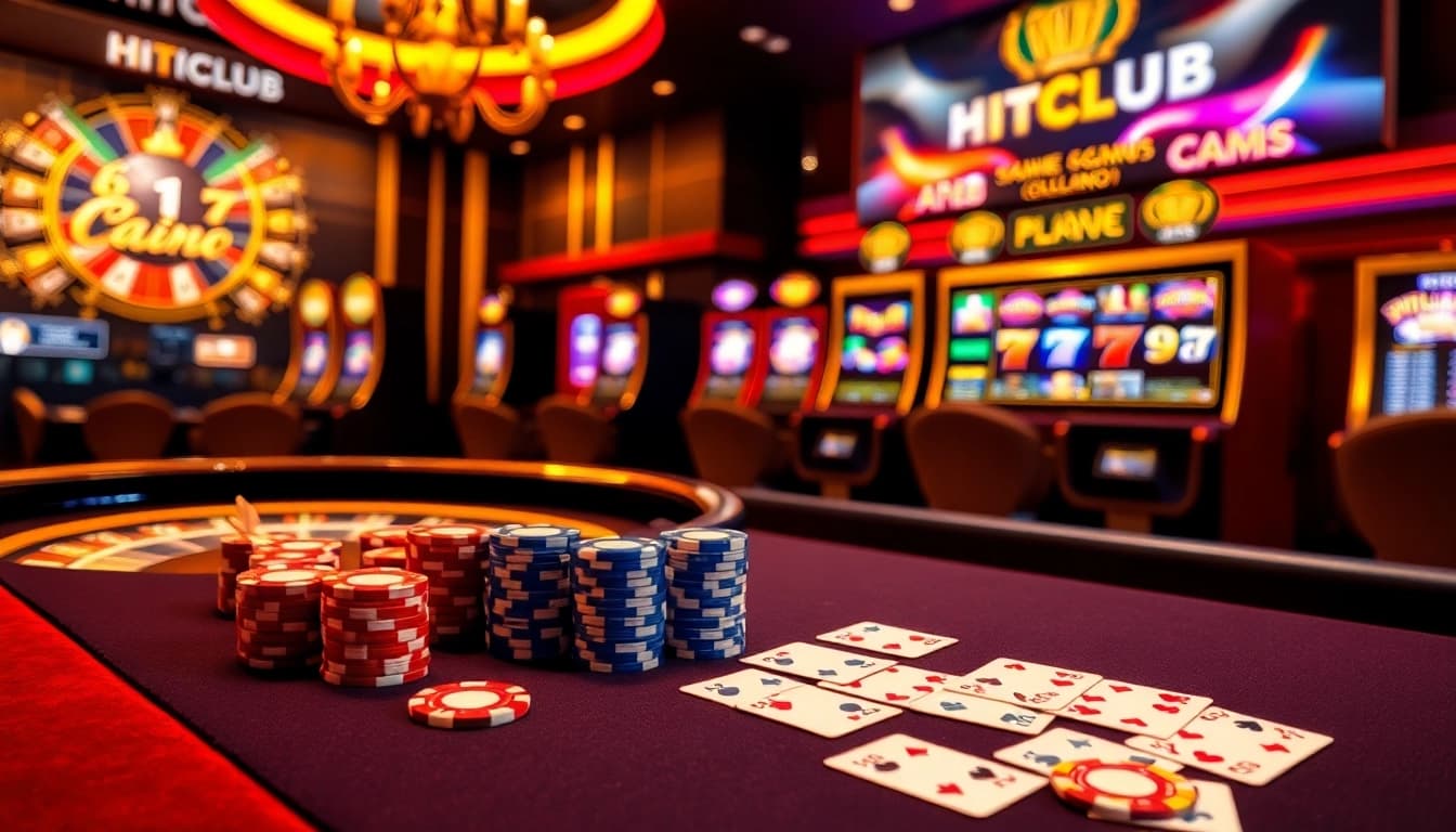 Experience the thrill of HITCLUB with vibrant casino tables and exciting gaming action.