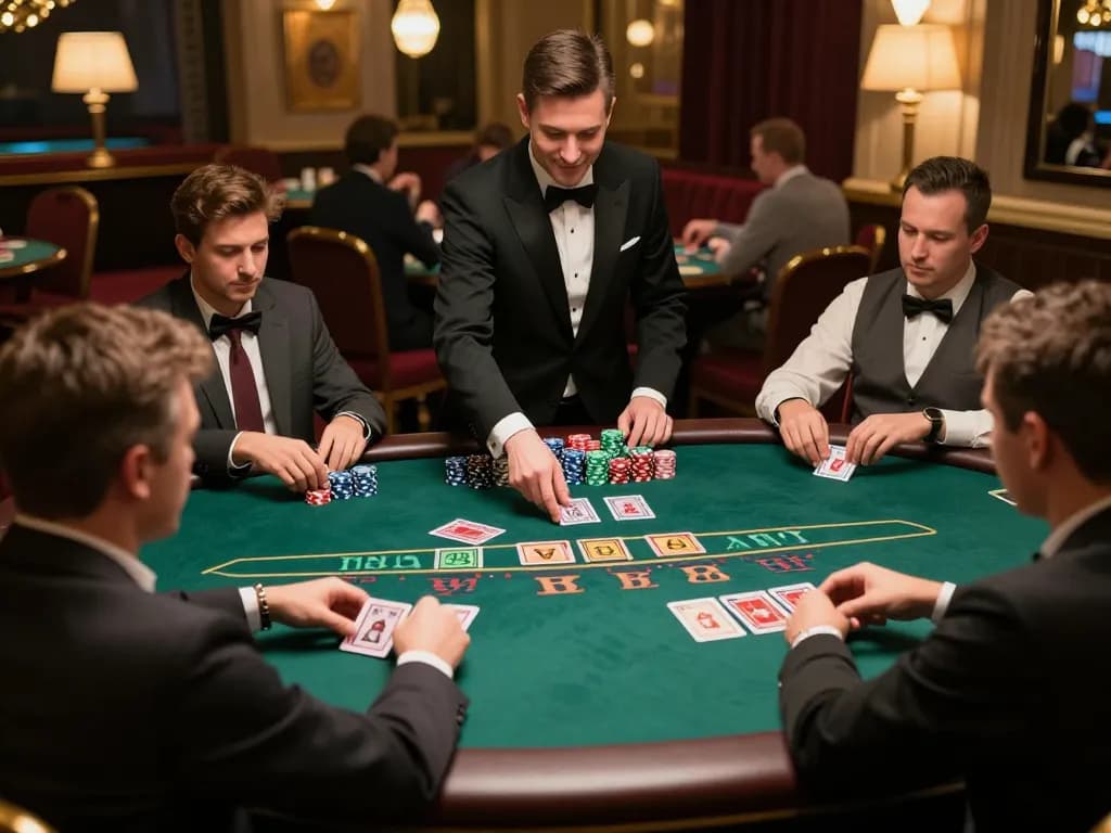 Experience the thrill of live blackjack at VK88, where players engage at the elegant table.