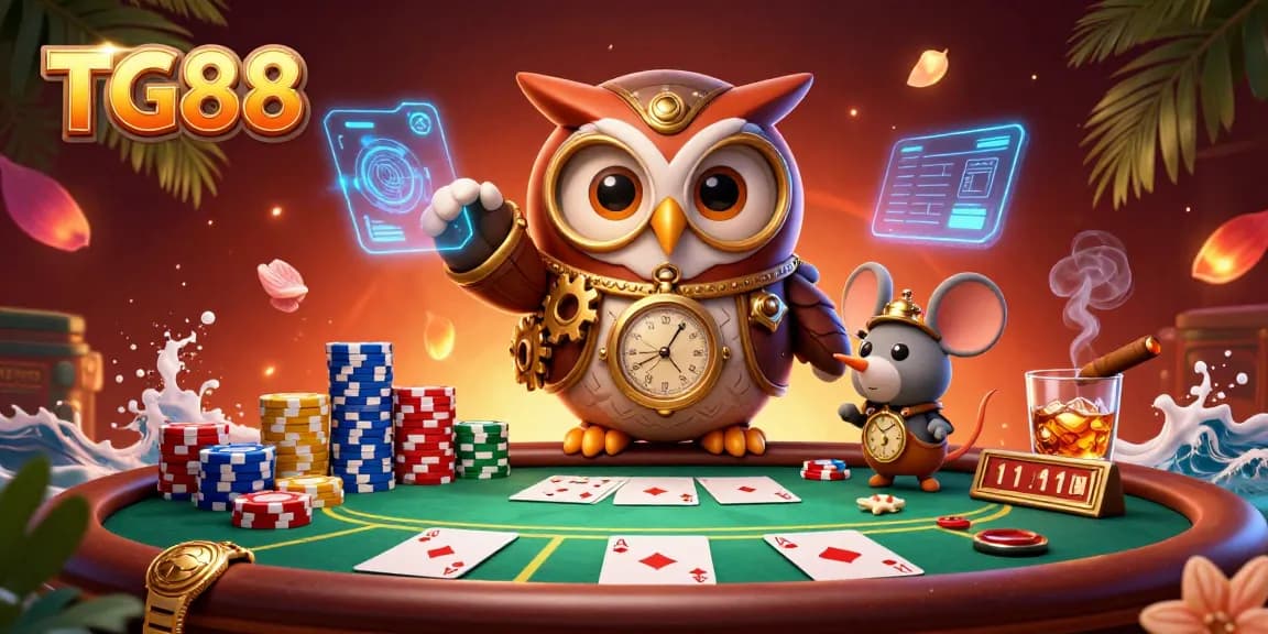 Engage in thrilling gameplay with TG88 in this vibrant casino-themed illustration.