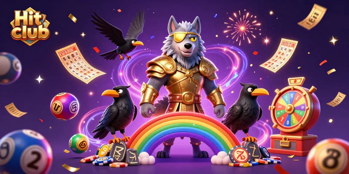 Engage in thrilling bets at Hit club with dynamic lottery elements and vibrant colors.