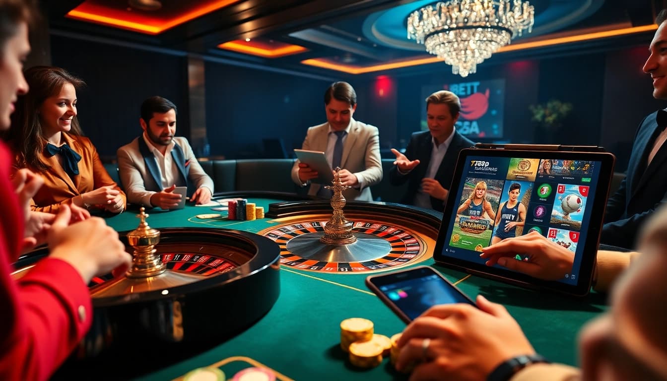 Experience high-stakes gaming at https://789p.gives/ featuring a luxurious casino table with vibrant chips and cards.