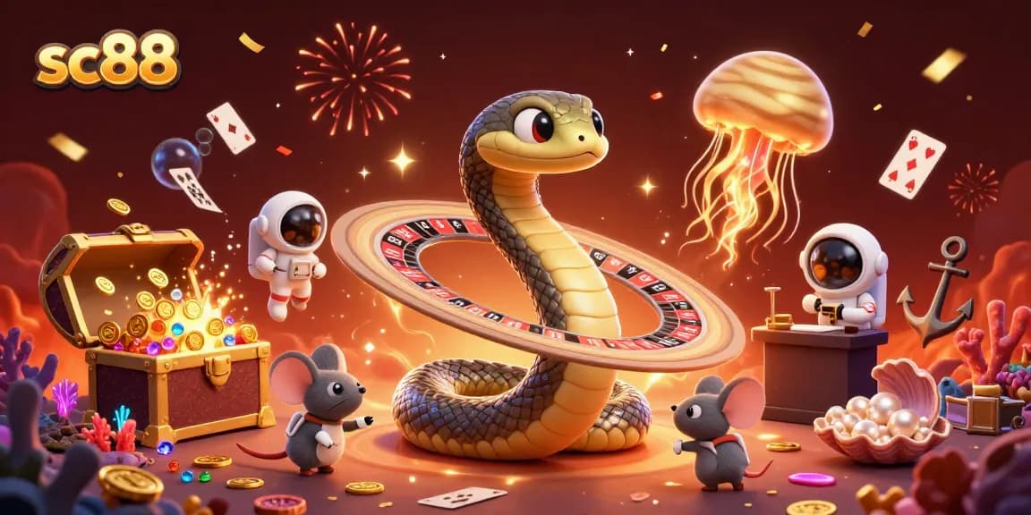 Experience thrilling gameplay with sc88's vibrant 3D illustration of a casino universe full of excitement and adventures.