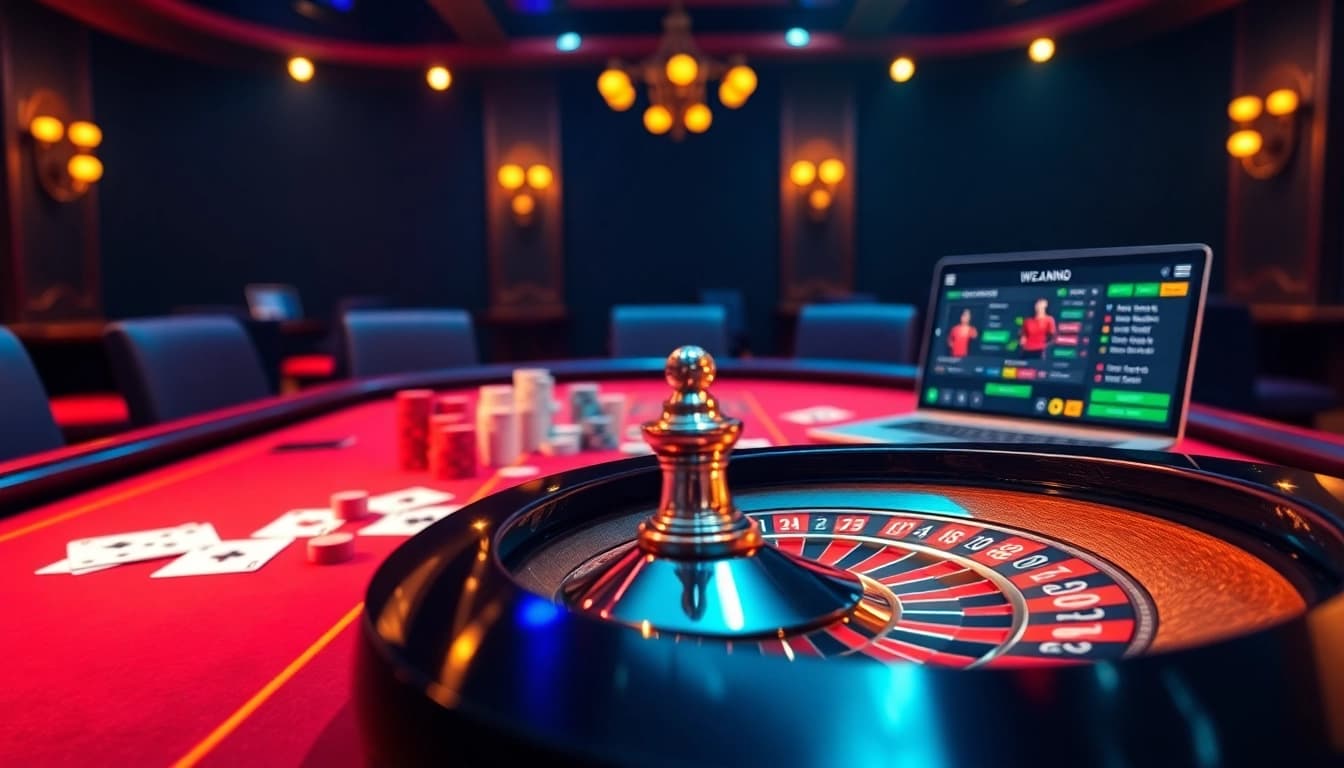 Engage in thrilling online gambling at https://we88top.io/ with a luxurious casino experience featuring poker chips and card games.