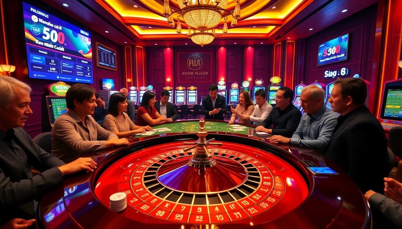 Kèo nhà cái 5 surrounded by vibrant casino players at the roulette table, showcasing excitement and strategic gameplay.