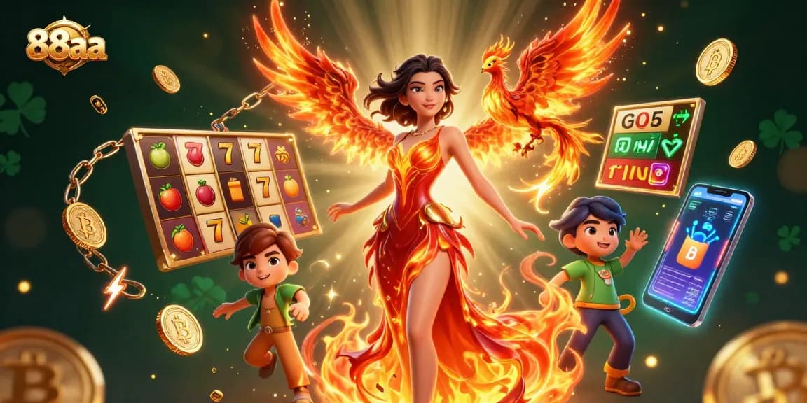 Engage with 88aa's vibrant casino world featuring stunning characters and exciting gaming elements.