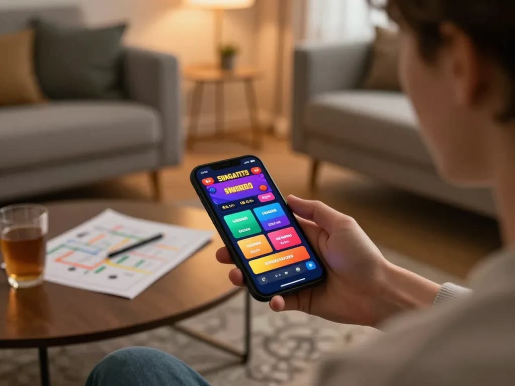 Sungaitoto user engaging in mobile betting strategy in a cozy home environment.