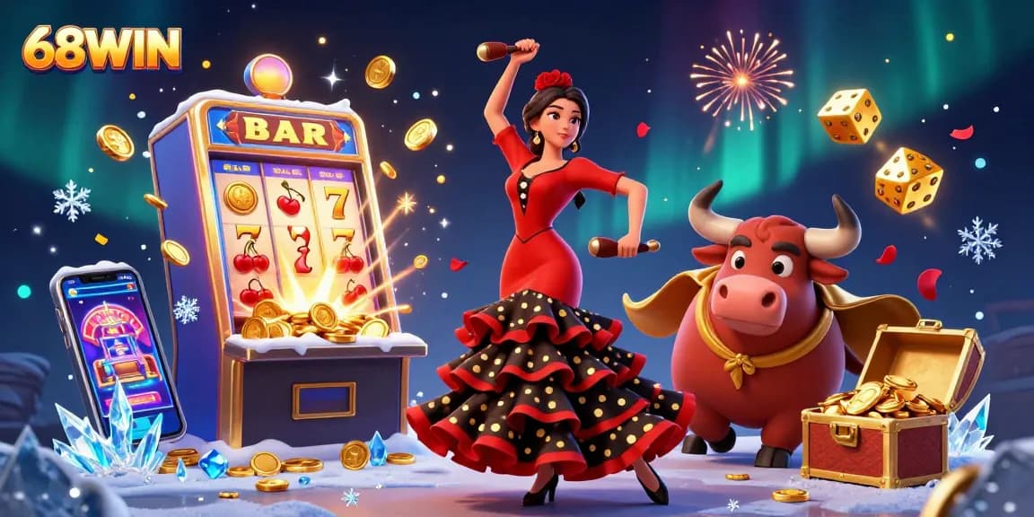 Experience exciting slots and casino games at 68WIN with engaging visuals, vibrant colors!