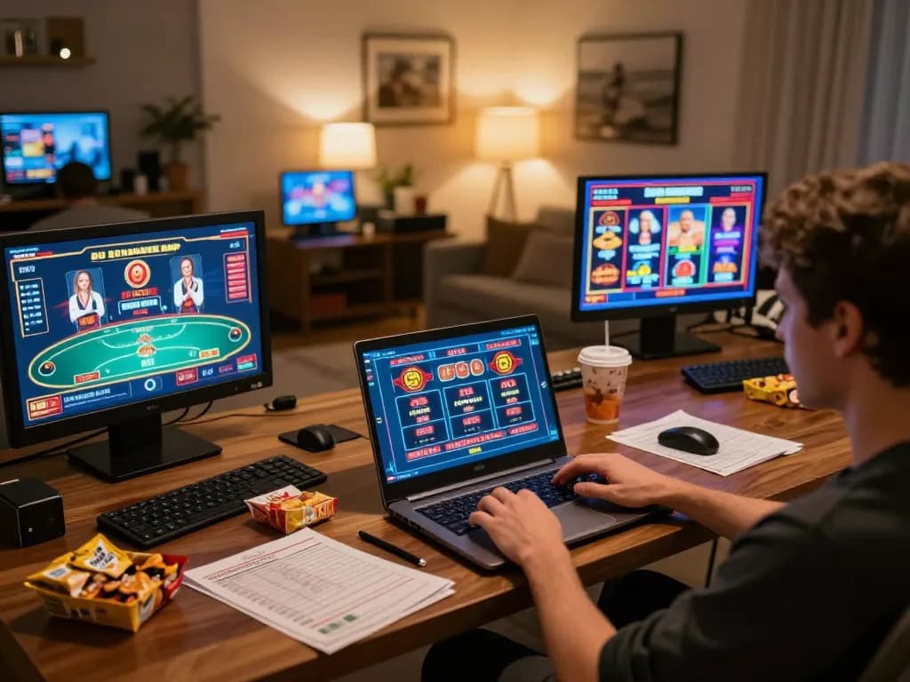 Player immerses in the me99 online casino experience, engaging with exciting game interface on a laptop