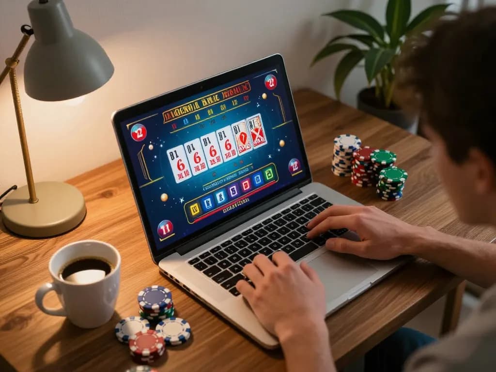 Engaging online gaming session on laptop showcasing a vibrant casino game at 78wintl.