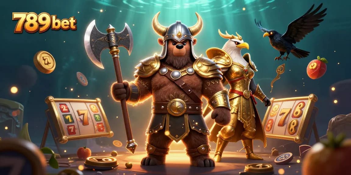 Experience thrilling gaming action with 789 bet in a vibrant casino-themed illustration.
