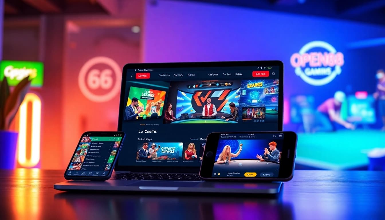 Exciting Open88 online gaming environment showcasing casino, sports betting, and esports in a modern interface.