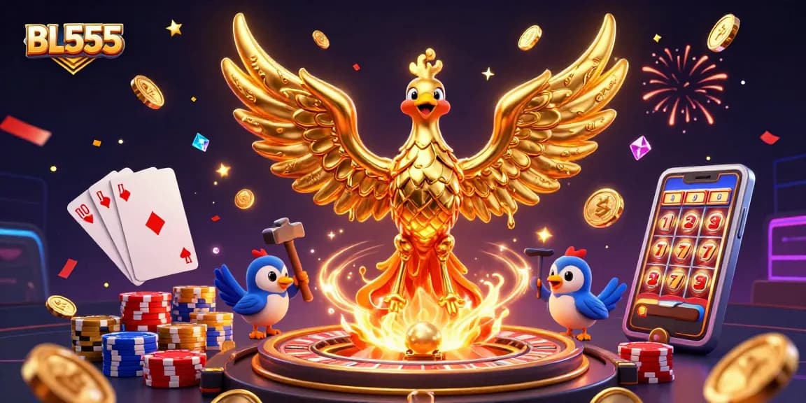 Experience thrilling gameplay at BL555 with our exciting casino adventures featuring golden phoenix and casino elements.