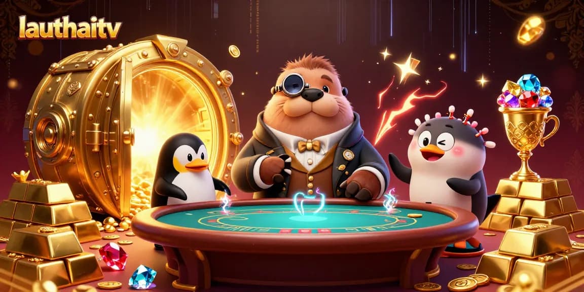 Experience the excitement of gambling with lauthaitv's vibrant poker scene featuring unique characters.