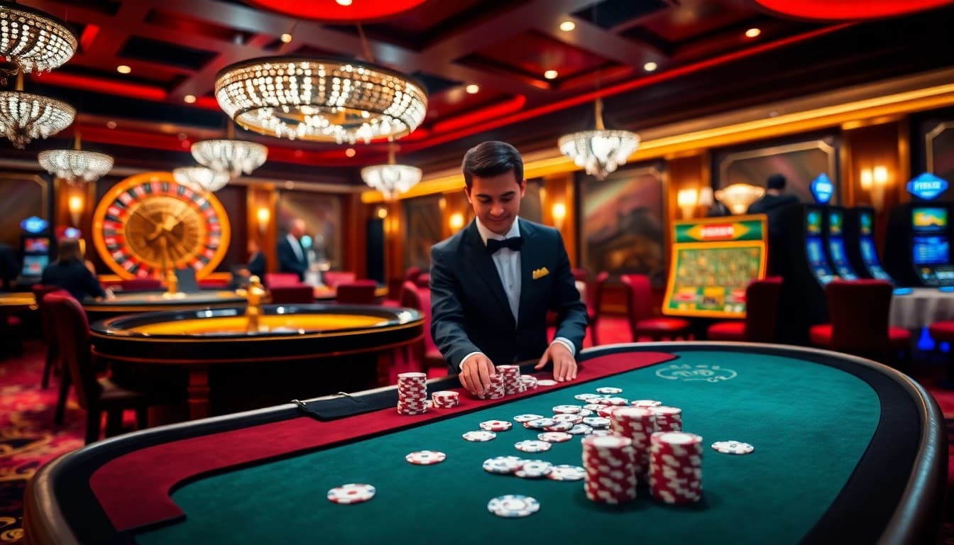 Engage in thrilling poker games at BL555 with vibrant casino ambiance and professional dealers.