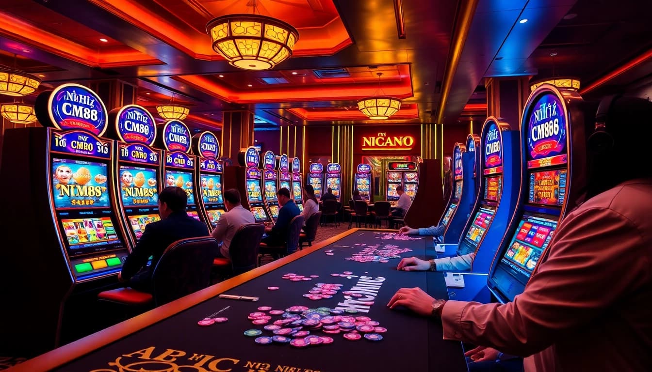 Experience thrilling slot action at https://icm88.com/no-hu-cm88/ with vibrant casino visuals and engaged players.